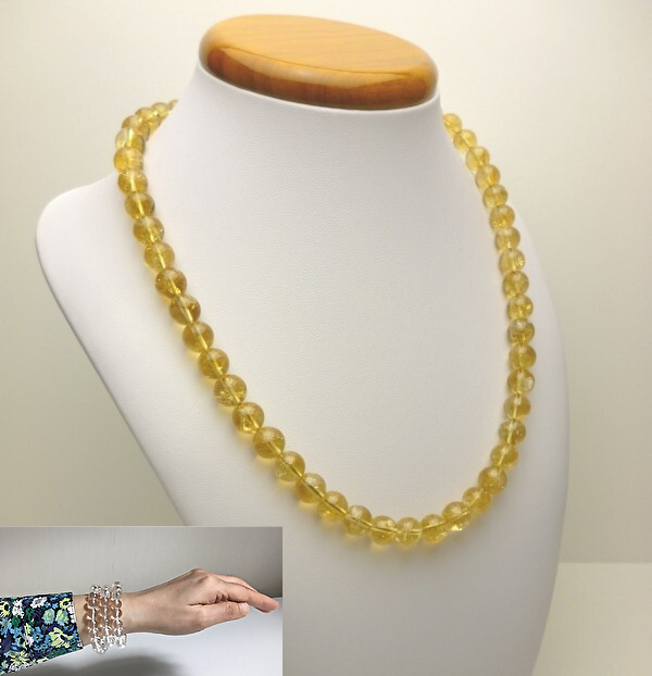 【金運体質づくりの定番パワーストーン】 ALLシトリンネックレス（ハイパーフロロカーボンワイヤー）
