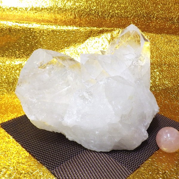 【プレミアクラス】水晶原石クラスター 特大サイズ（重さ1705g 高さ約11cm 横幅約13cm 奥行約11cm ブラジル産）