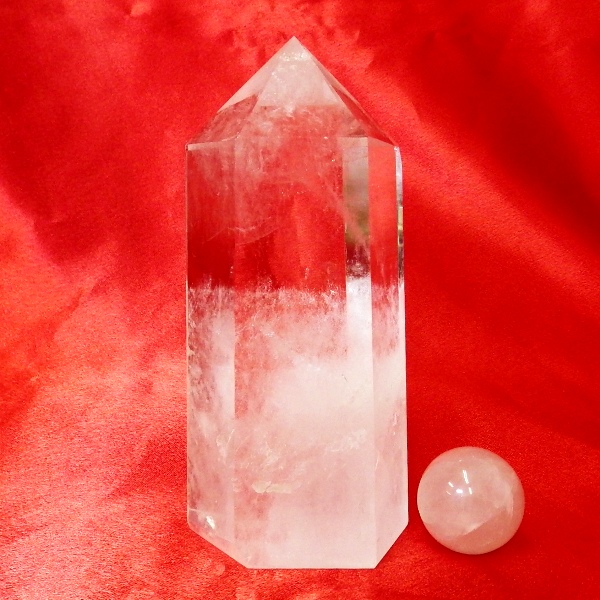 【水晶ポイント】ブラジル産最高品質 水晶原石ポイント（六角柱）中型サイズ（重さ467g 高さ約12cm）